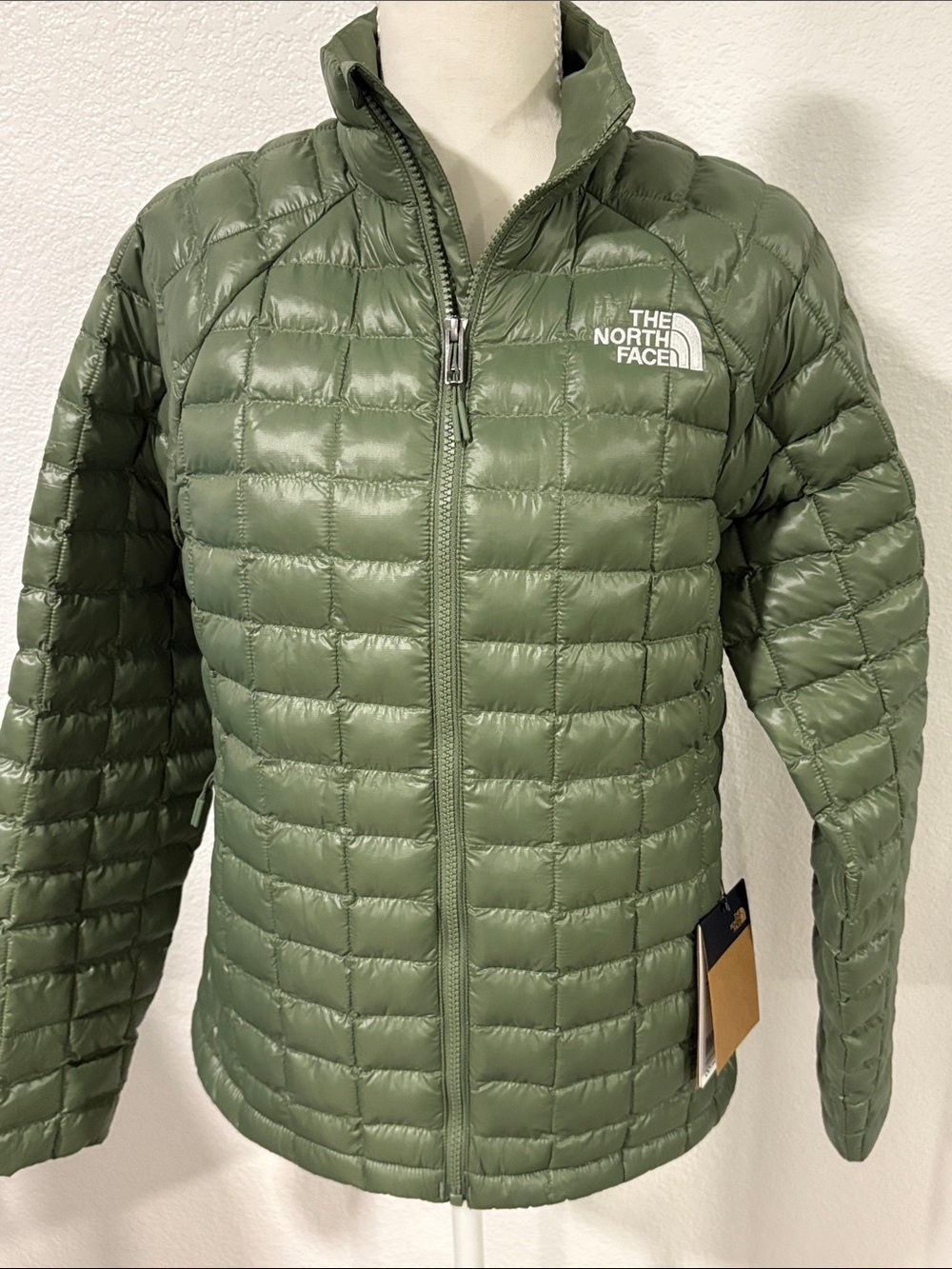 The North Face Women's Thermoball  bark mist Quilted Puffer Jacket